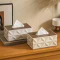 Modern Plastic Tissue Box with Wooden Lid