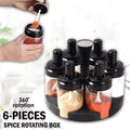 Acrylic 360° Revolving Spice Rack (6 Jars with Spoon Attached)