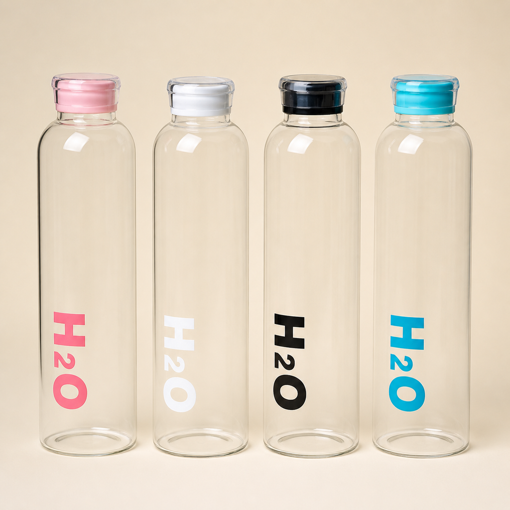 Borosilicate Glass Water Bottle with Plastic Lid
