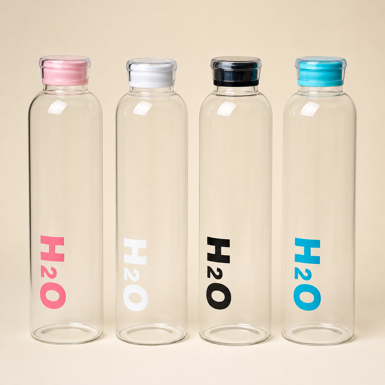 Borosilicate Glass Water Bottle with Plastic Lid