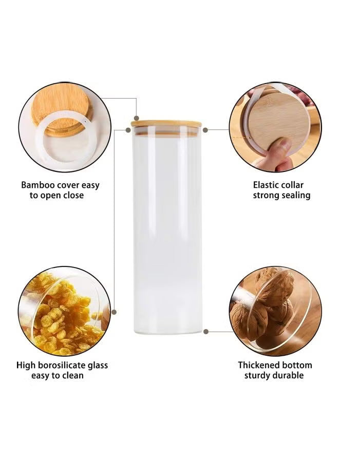 Airtight Borosilicate Glass Jar with Wooden Lid