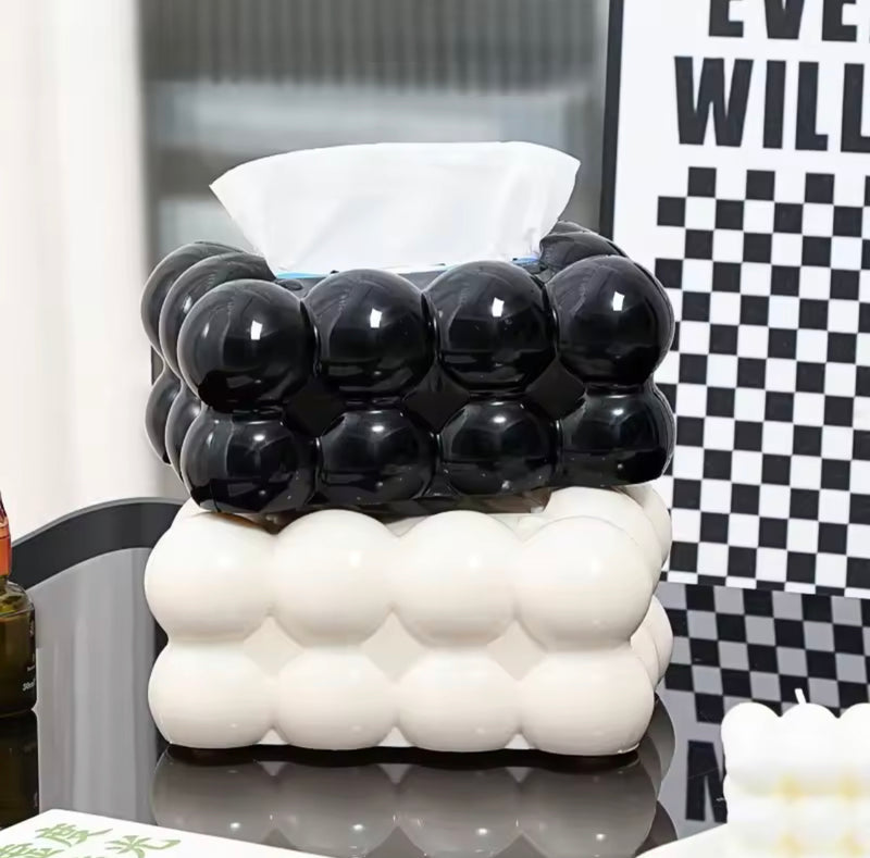 Bubble Tissue Box – Black & White