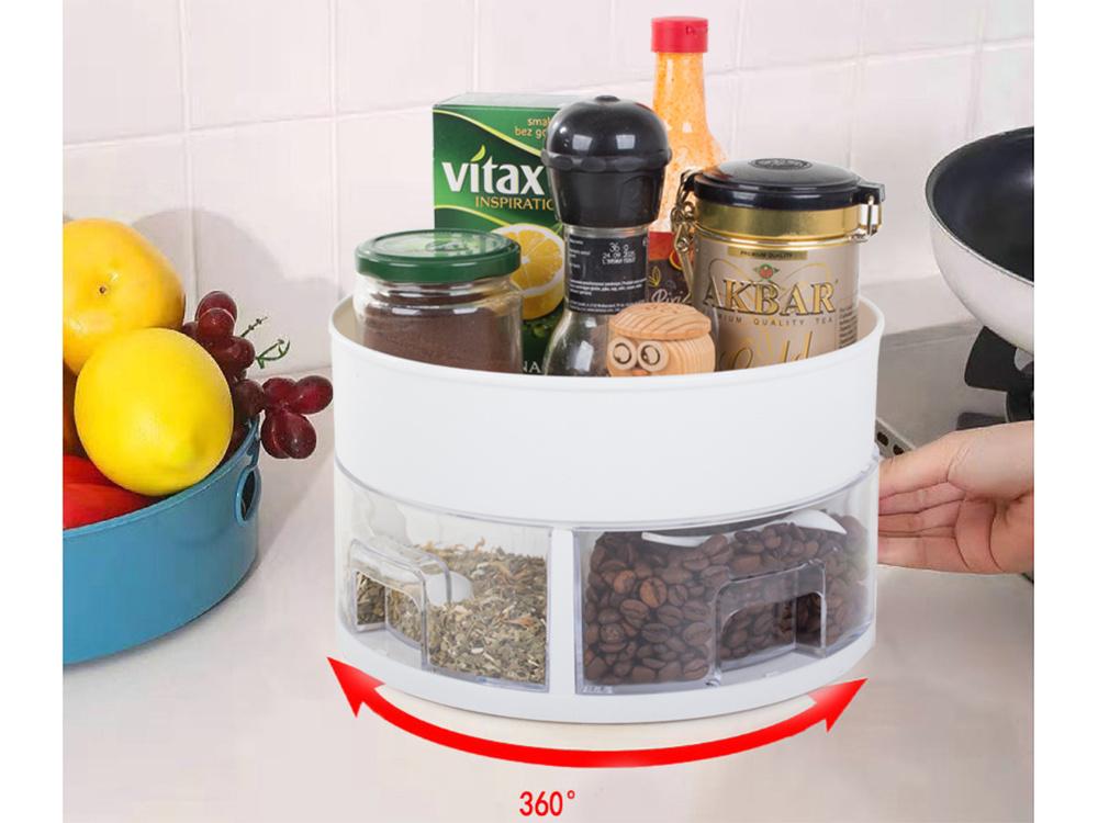 Multifunctional Revolving Kitchen Storage Rack (6 Compartments)