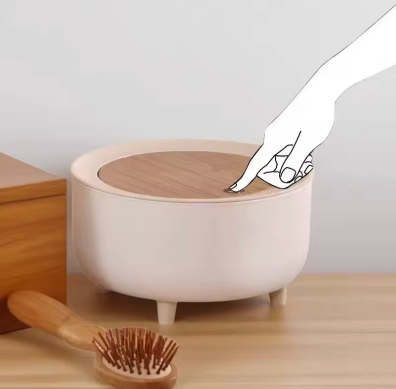 Portable Table Dustbin Push Lid