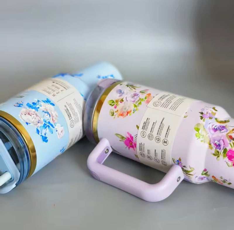 Stainless Steel Floral Printed Tumbler – 1200 ml