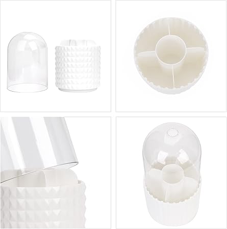 360° Revolving Make-Up and Brush Holder with Acrylic Cover