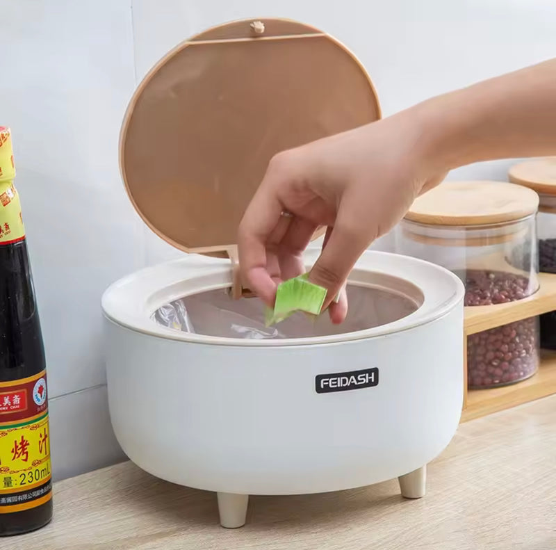 Portable Table Dustbin Push Lid