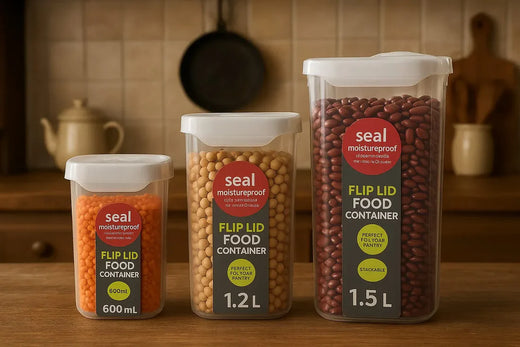 Flip Lid Food Containers Acrylic – Set of 3