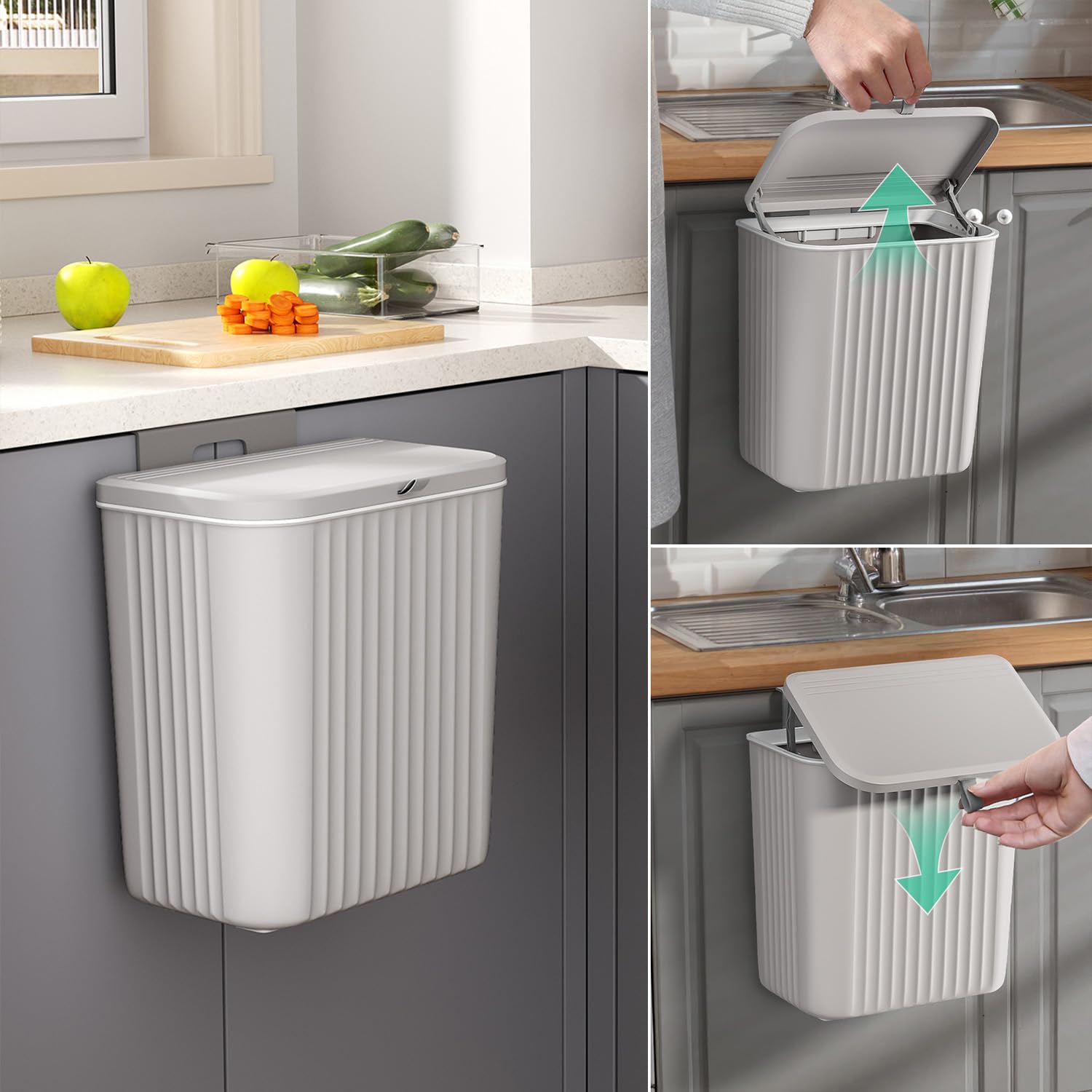 Kitchen/Washroom Wall Hanging Dustbin (Fancy)