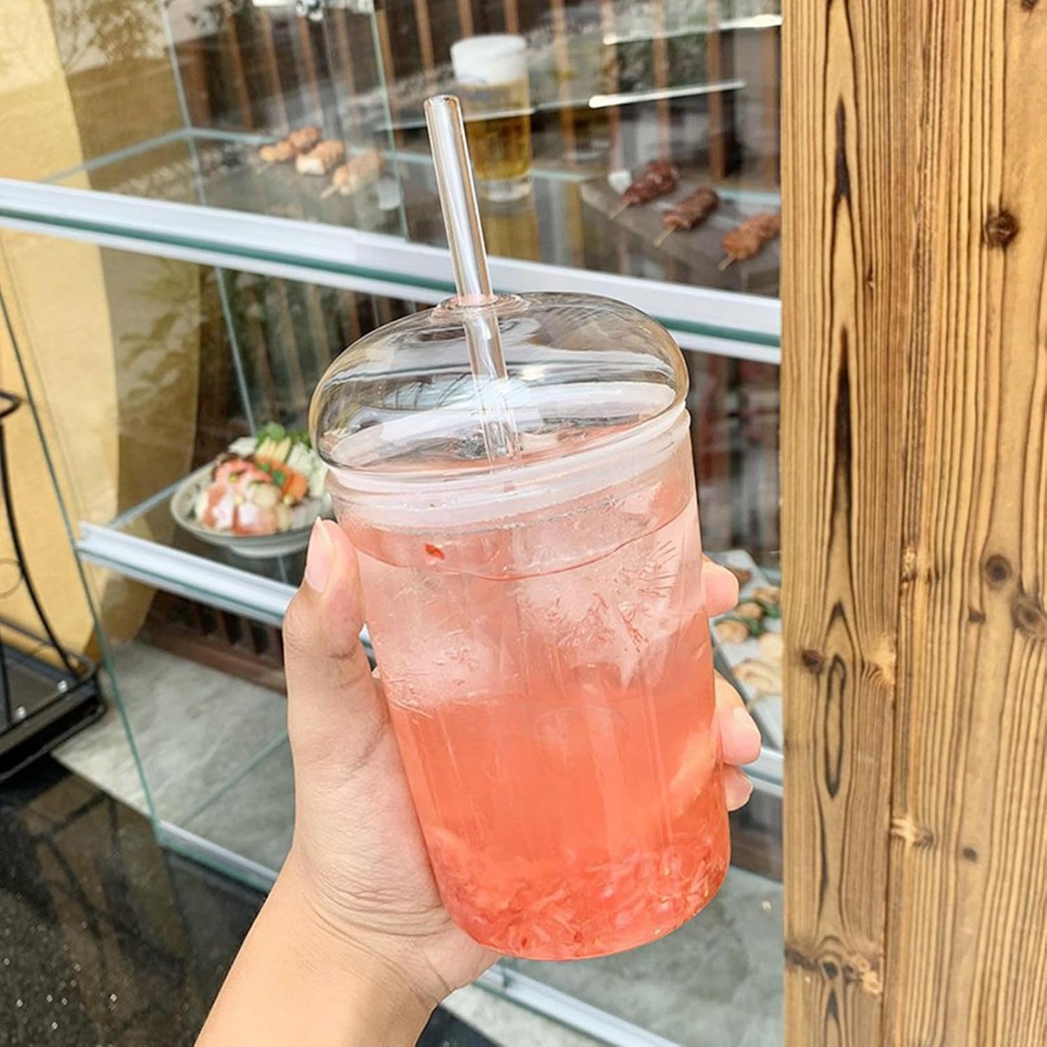 Glass Tumbler with Dome Lid