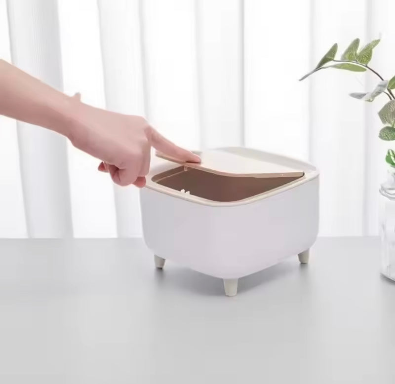 Portable Table Dustbin Push Lid