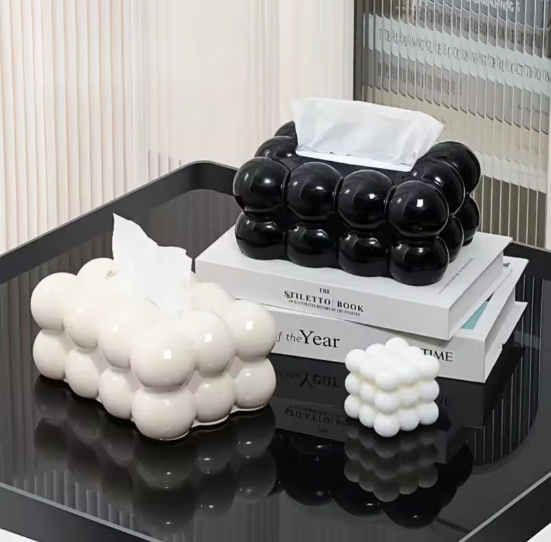 Bubble Tissue Box – Black & White