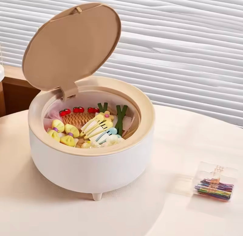 Portable Table Dustbin Push Lid