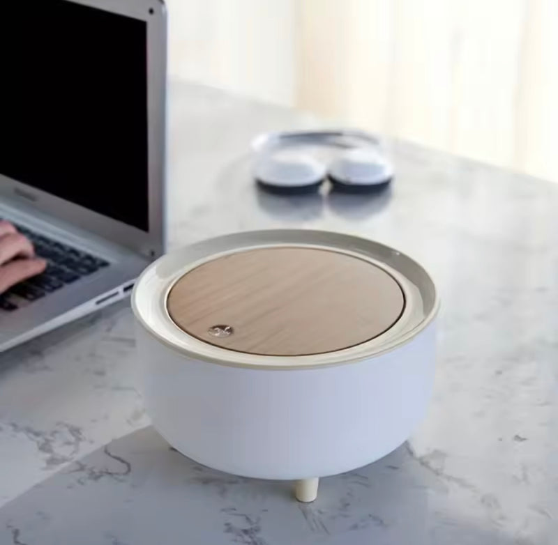 Portable Table Dustbin Push Lid