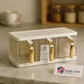 Wall Mounted Adhesive Spice Rack with Golden Handle