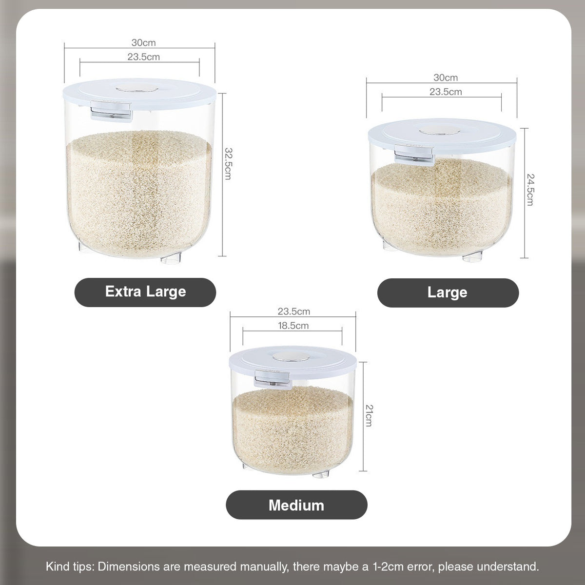 Acrylic Cereal Container (10kg)