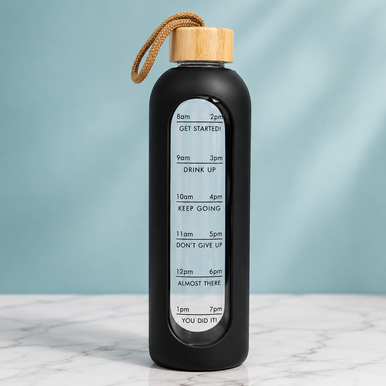 Borosilicate Glass Water Bottle with Silicone Sleeve