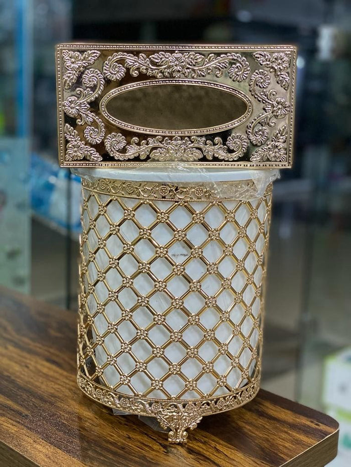 Acrylic Dustbin Tissue Box Set