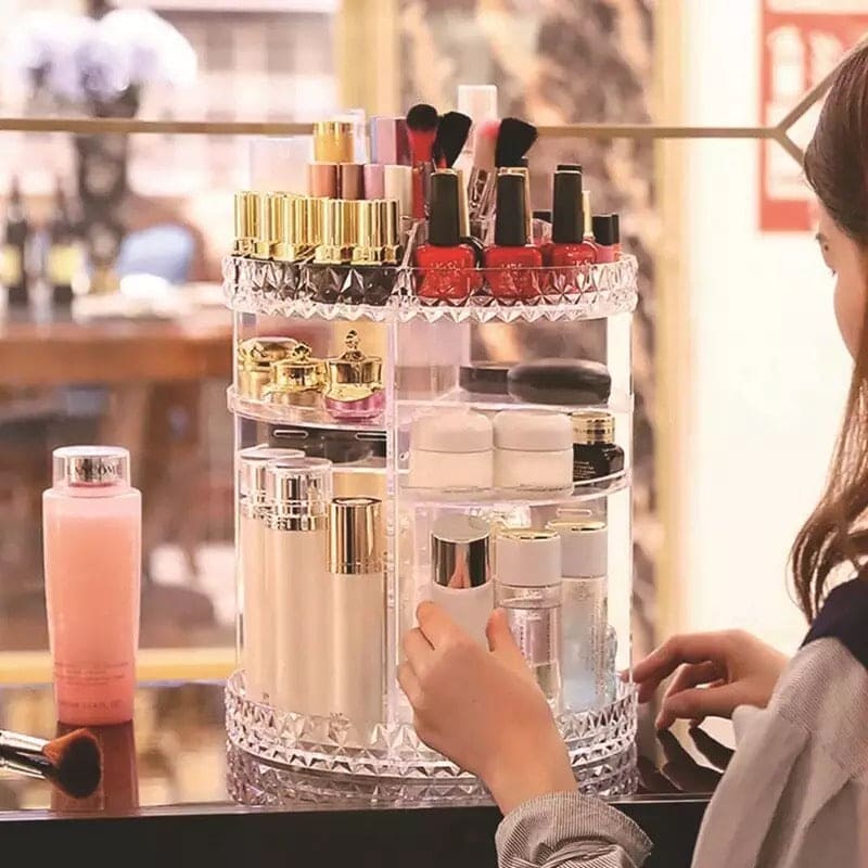 360° Rotating Cosmetics Organizer