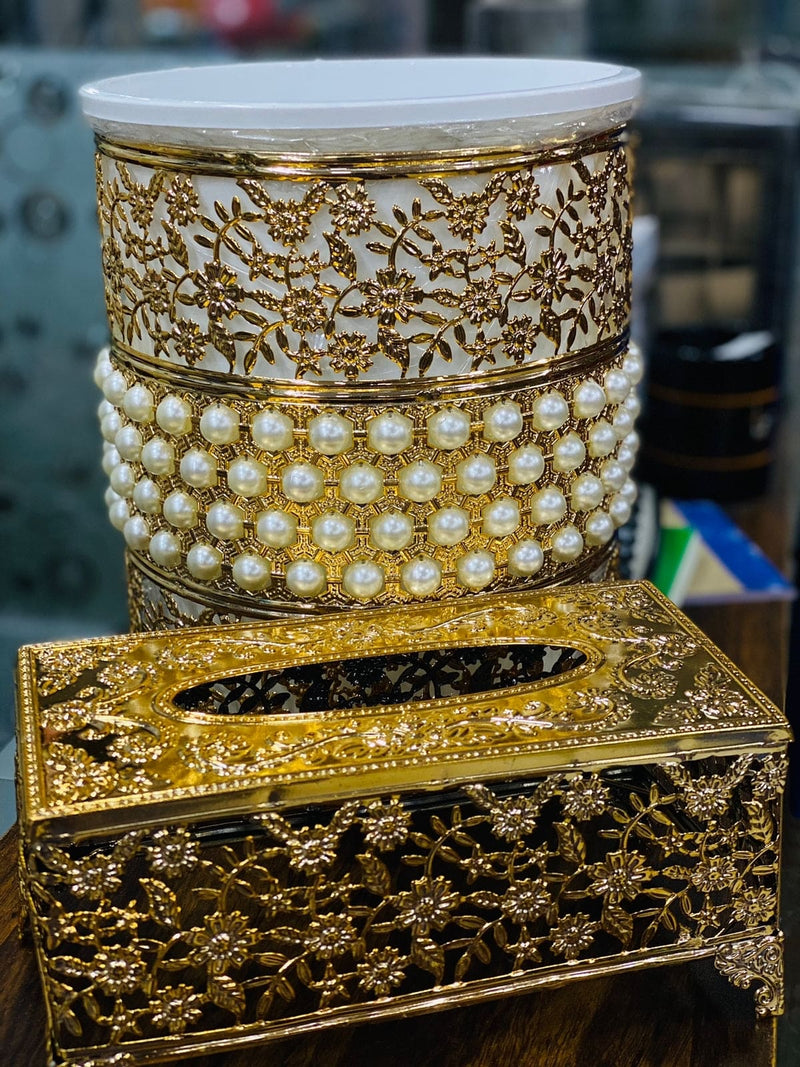 Acrylic Dustbin Tissue Box Set