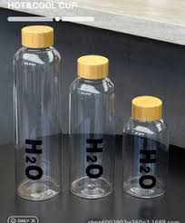 Borosilicate Glass Water Bottle with Wooden Lid