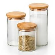 Airtight Borosilicate Glass Jar with Wooden Lid