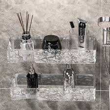 1PC Acrylic Straight Shelf Adhesive – Wall Mounted Storage Rack (No Drilling)