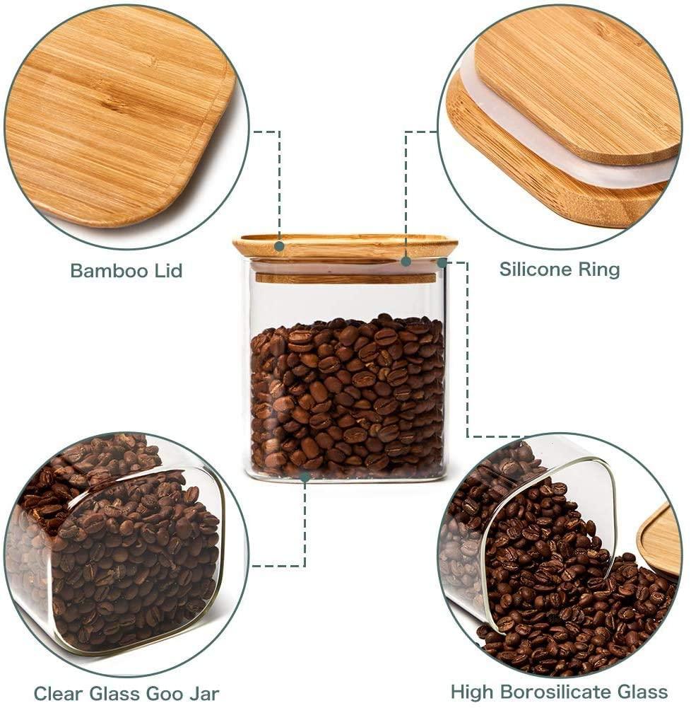Bamboo Lid Glass Jar Set – 3 Piece